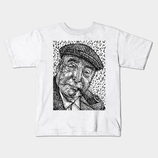 PABLO NERUDA ink portrait Kids T-Shirt